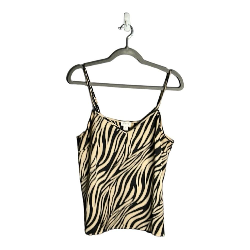 J. Crew Tan Black Zebra Print Camisole Adjustable Straps 8